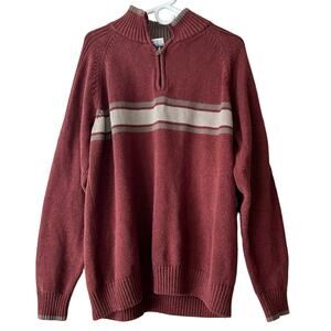 Vintage Columbia Quarter zip knit high neck sweater 90s Y2K retro preppy XL